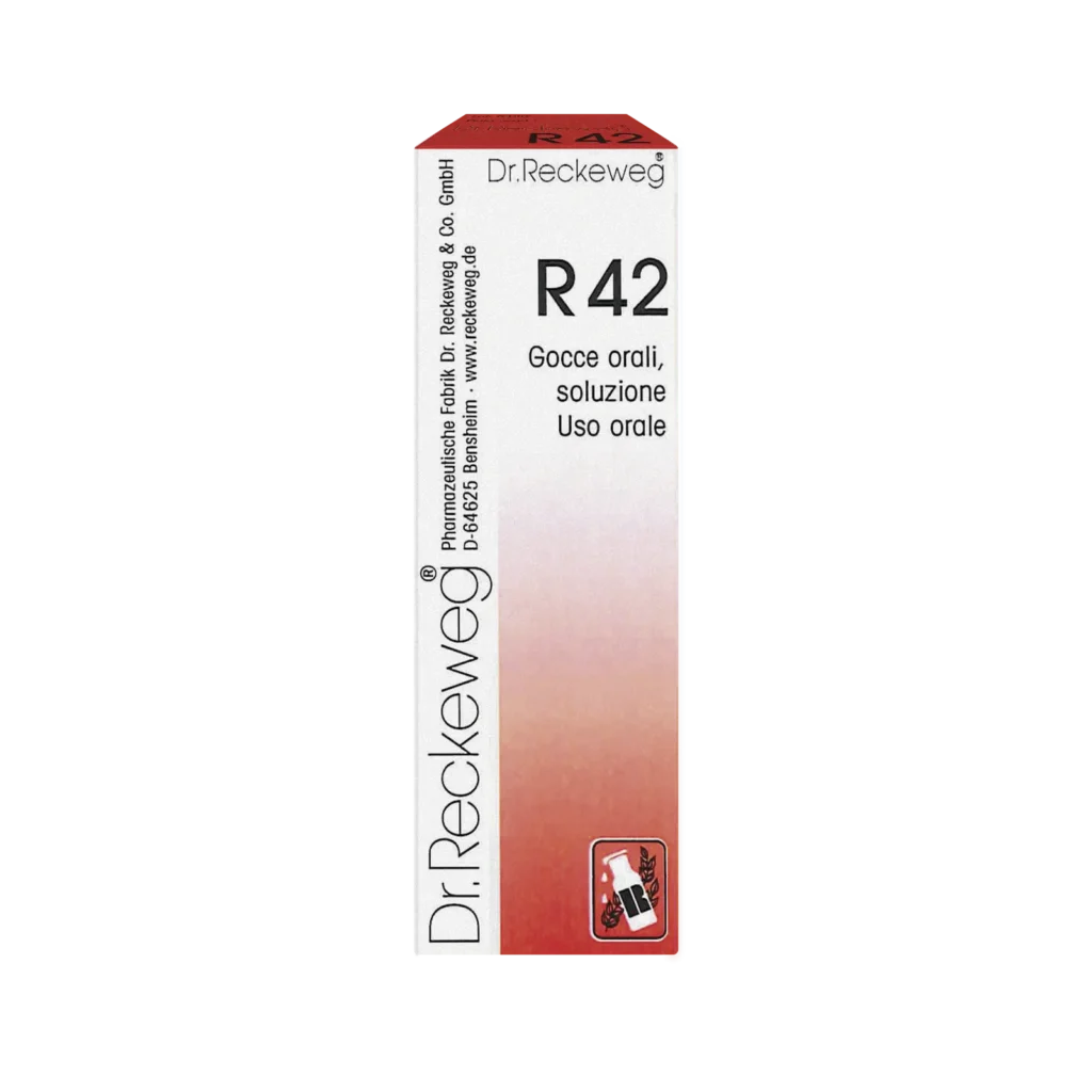 Confezione di R42 Gocce orali, vista frontale.