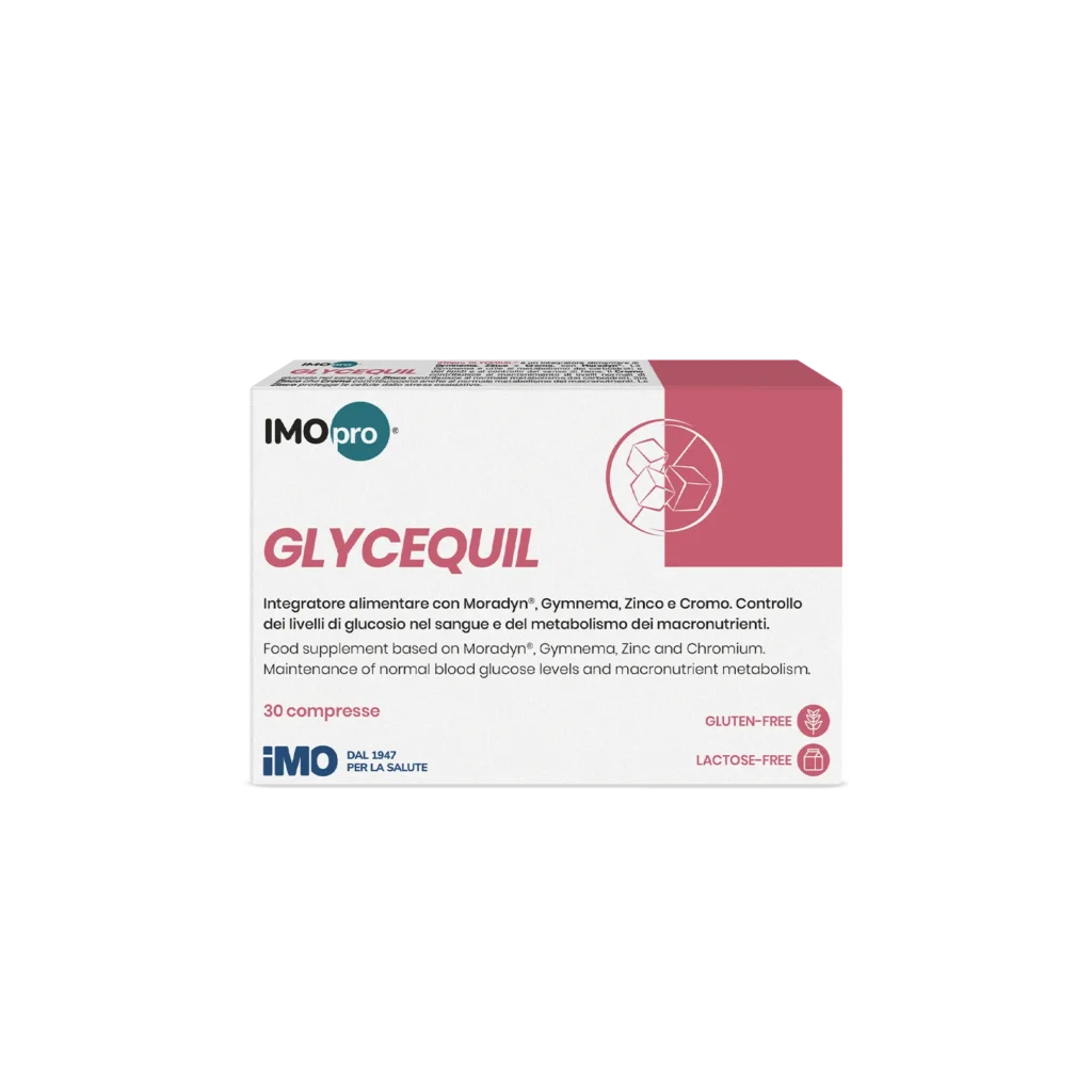 Confezione di IMOpro Glycequil da 30 compresse vista frontale